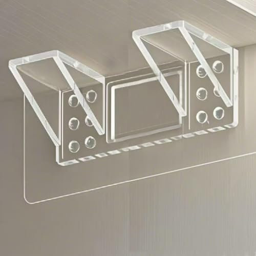 12 Pièces Supports d'étagères Autocollants 7 x 15 cm Support Etagere Invisible Fixation étagère Sans Percer Adaptés Aux Armoires Et Aux Bibliothèques