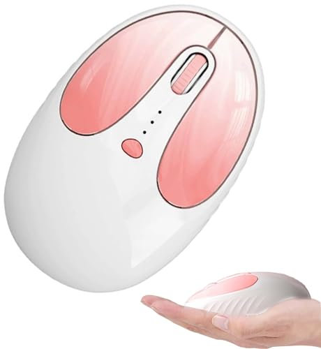 Wireless Mouse Bluetooth Cute Rabbit Bunny Shape Silent Dual Mode Portable Lightweight Rechargeable Travel Optical Small Cordless Mice for PC Laptop Computer Macbook Tablet Kid Girl Student Women Gift