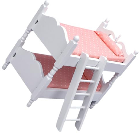 Vaguelly Miniatur Möbel Für Puppenhäuser Doppelstockbett Mit Punkten Für Kinderzimmer Dekoration Für Spielszene
