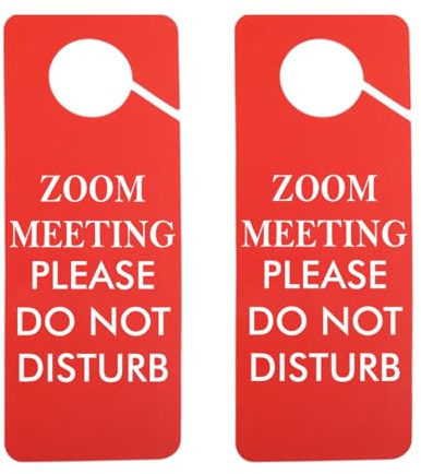 2PCS Zoom Meeting in Progress Door Hanger Meeting Room Sign for Home or Office (zoom meeting UK)