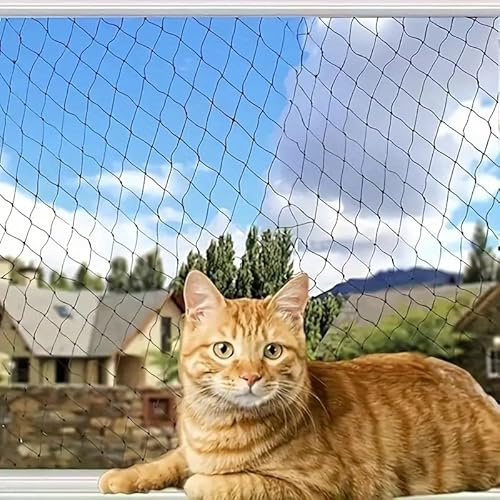 CiCixixi Katzennetz für Balkon, 6x3m Katzennetz Drahtverstärkt Balkonnetz Katzen Netz UV-Beständig & Witterungsfest Katzenschutznetz für Balkone, Fenster mit 15M Befestigungsseil