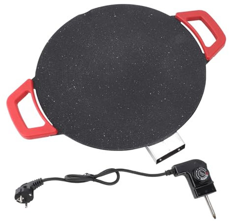 Parrillas de interior sin humo, sartén eléctrico de 30 cm placa redonda de cocción antiadherente fabricante de panqueques de parrilla para filetes, panqueques y barbacoa