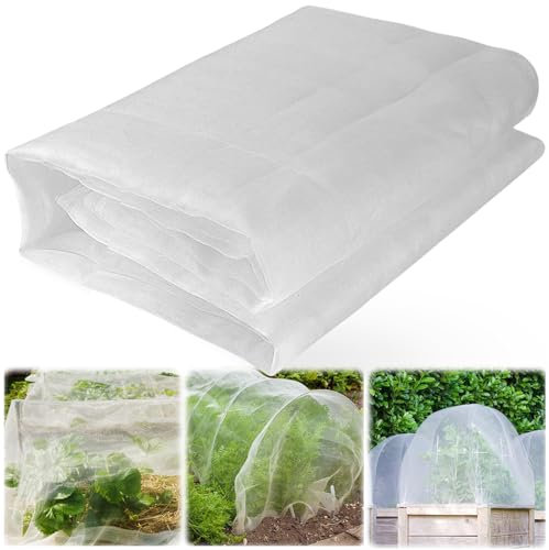 3 x 10m Rete Anti Insetti, Reti Protettive Giardino Bianco, Rete Protezione Maglia Fine 60 Mesh per Anti Pest Mosquito e Uccelli, Reti Protettiva per Proteggere Piante, Fiori, Verdure, Frutta