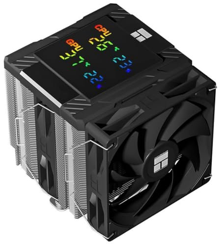Luobannm Radiador de Refrigeración por Aire para Chasis Digital PA 120. Monitoreo Simultáneo de 6 Tubos de/CPU/CPU. Compatible con LGA1851/1700/AM5 A.