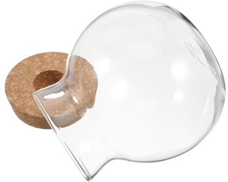 TOYZFRIENDY Glas Terrarium mit Korkdeckel Rundes Hydroponisches Pflanzgefäß Transparentes Kleiner Terrarienglas für Farne Moos Sukkulenten und Luftpflanzen Dekoratives Wohn und Büroaccessoire