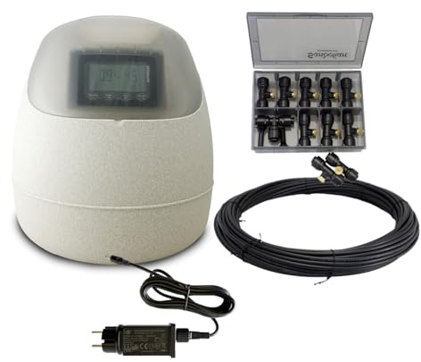 Sandokan, Automizer Elettrico, Nebulizzatore Antizanzare Giardino Da Esterno Automatico, Kit Disinfestazione Fai da Te con Serbatoio 20L Copertura 300mq Espandibile fino a 1000 mq. Fatto in Italia