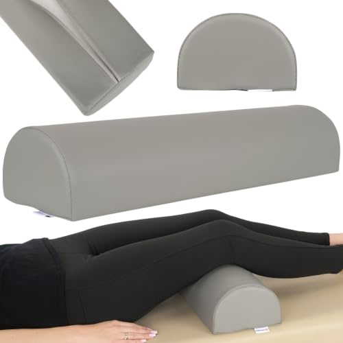 Knierolle Lagerungsrolle 60cm x15x10cm für Therapie und Massage (Grau) | Lagerungskissen MDR-Zertifizierung, Halbrolle Physiotherapie für Massageliege, Comfy-Base-Polsterung
