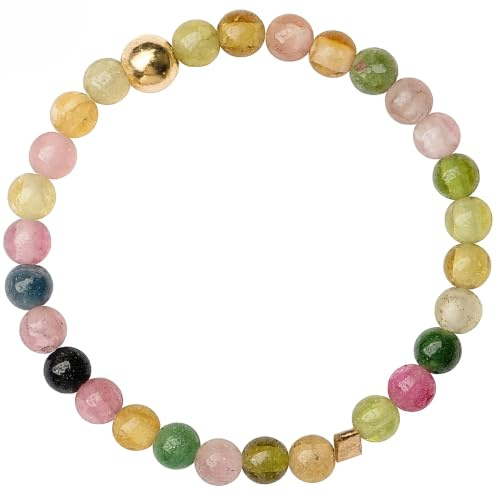 Regenbogen Turmalin Ring Perlen Edelstein (Größe 44, 49, 50, 53, 55)