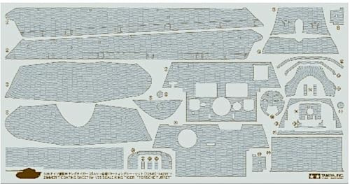 Tamiya 300012649-1:35 Zimmer Photo-Ätzteile für Königstiger Porsch, Weiß, Mittel