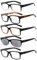 eyekepper 5 Paires Lunettes de Lecture pour Femmes Hommes Monture Plastique Charnières à Ressort Inclure Une Lunettes de Soleil, Mélanger 1.50