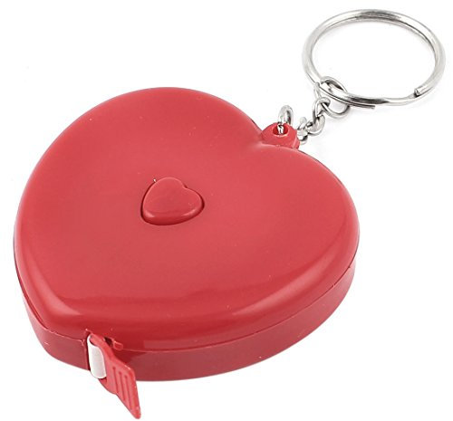 sourcingmap 1.5M Coeur Forme Plastique Coque porte-clé Ruban À Mesurer Règle Rouge