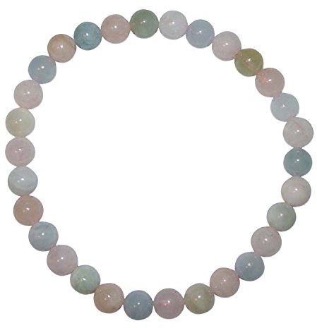 Aquamarin und Morganit Armband 6mm Ø Kugel (4250)