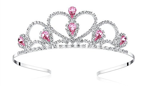 Lovelyshop Bunte Edelsteine Gold Strass Tiara/Krone für kleine Mädchen in Prinzessin Partei Karneval Halloween Geburtstag