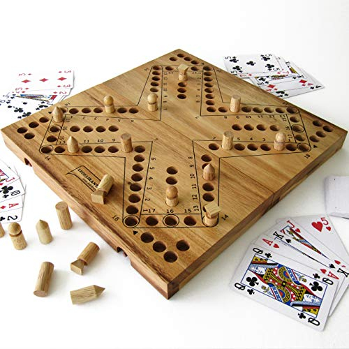 TOC Spiel oder TOCK, 2-4 Spieler, Brettspiel aus umweltfreundlich Massivholz entspricht den CE Normen. Marke Le Délirant. Einfache Aufbewahrung zum Mitnehmen oder auf Reisen. Kleine kanadische Pferde.
