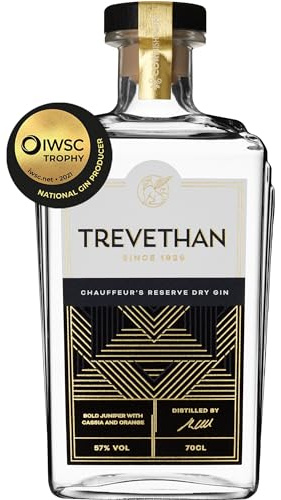 Trevethan Chauffeur's Reserve Cornish Navy Strength Dry Gin 70cl 57% ABV | Juniper, coriander, angelica, cassia, cardamom, elderflower, gorse flower, IWSC Outstanding Award 2018