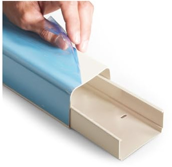 3S SuperSamaStore PVC-Kanal 60x45 Mm Stoßfest Mit Vollabdeckung – Kanal Für Mono-Split-Klimaanlagen, Weiß RAL 9001, 2 Meter – 12 Stück