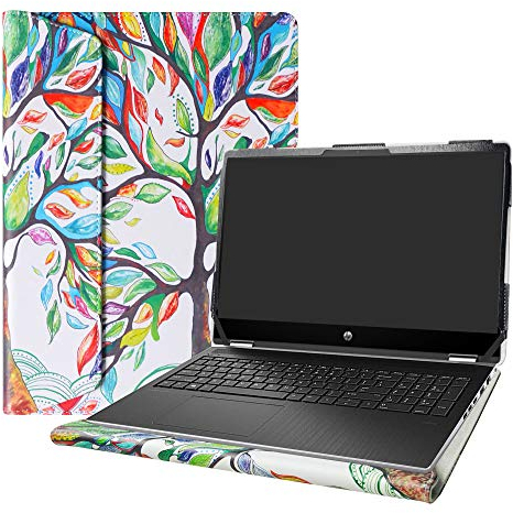 Alapmk Specialmente Progettato PU Custodia Protettiva in Pelle per 15.6 HP Pavilion x360 15 dqXXX Laptop(Not Fit:HP Envy X360 15 15-cnXXXX 15-cpXXXX 15-apXXX 15-arXXX 15-bqXXX),Love Tree