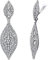 EVER FAITH Damen Ohrclips Hänger Kristall Hochzeit Braut Party Vintage Charm 2 Blatt Ohrringe Clip Klar Silber-Ton