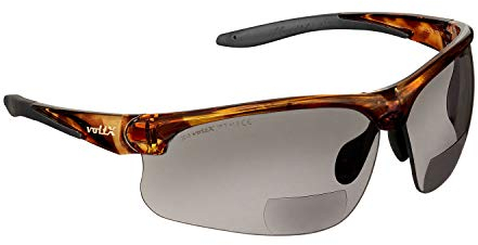 Gafas bifocales de seguridad para lectura voltX 'CONSTRUCTOR ULTIMATE' (montura carey, lentes ahumadas Dioptría +2.0) CE EN166FT - Bifocales Ciclismo Deportivo PREMIUM - UV400
