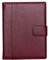 Porte Documents A4 100% Cuir Véritable Pleine Fleur Martelé - Conferencier Fabriqué à la Main par des Artisans Experts - Spacieux, pour une Réunion ou en Cours, avec Fermeture Magnétique - Vin