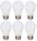 Simba Lighting LED A15 Refrigerator Light Bulbs (6-Pack) 4W 40W Replacement Small for Appliances, Freezers, Ceiling Fans, 120V, E26 Standard Medium Base, Frosted Cover, Not Dimmable, 5000K Daylight