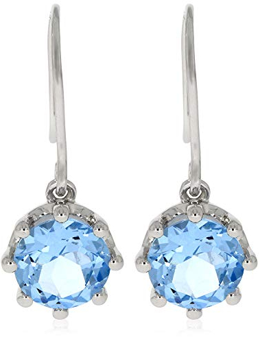 XEN Ohrhänger mit Blue HT-Quarz ca. 3,78 ct. rhodiniert