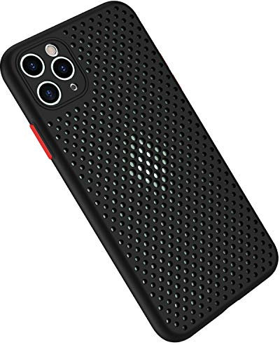 Rdyi6ba8 Cover per iPhone 11 Pro, Fotocamera Protezione Completa Ultra Leggero Morbido Silicone TPU Traspirante Mesh Design Protettiva Case per iPhone 11 Pro - Nero