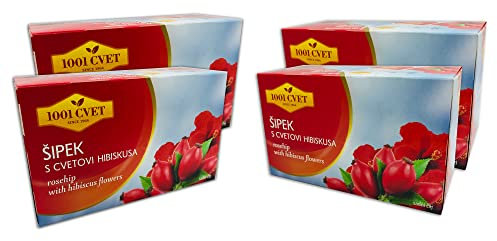 Tea from Alps Mountains, Rosehip, 4 Packs by 20 Bags (80 Rosehip Tea Bags)
