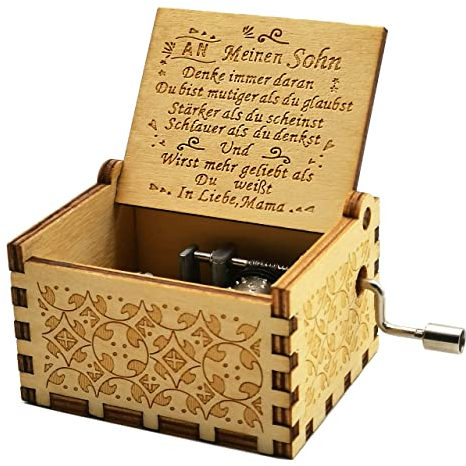 Mutter zu Sohn spieluhr deutsch,You Are My Sunshine spieluhr Sohn,Geschenk für Sohn von Mama,Spieluhr Sohn Holz (Mutter zu Sohn)