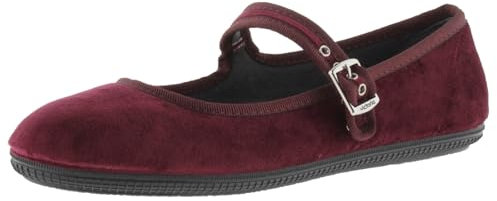 victoria Bailarinas Oda Terciopelo & Ribete Al Tono & Hebilla 104913 para Mujer Burdeos 41