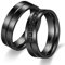 Flongo 2 Stück Ehering Band Ring Partnerring mit I Love You Gravur Zirkonia Schwarz Valentine Valentinstag Lieben Paar Hochzeit Engagement Verlobungsringe Herren, Damen