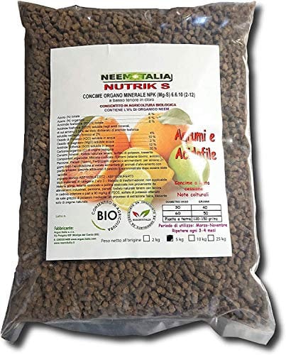 Neem Italia Concime per Agrumi Limoni Arance ECC. / Acidofile Organico Professionale 6-6-10 +2% magnesio (4.5)