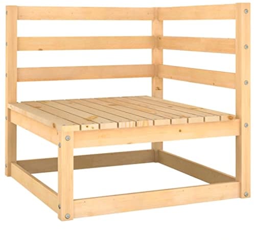vidaXL Garten Ecksofa, Modular Gartenmöbel, Sofa Lounge Sessel für Garten Terrasse Balkon, Gartensofa Gartensessel, Massivholz Kiefer