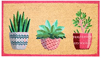 LUA VIKA Zerbino ingresso esterno cocco - Pianta - 40x70 cm - tappeto ingresso esterno casa - zerbino cocco - zerbini moderni e originali