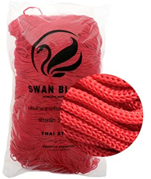 filati italiani cordini Swan Black, 500g e assortimento Accessori per Borse (rosso - 09)