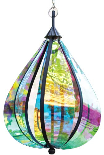 Windspiel Regenbogen-Tropfen, bunte Hofkunst, drehende Gartendekoration, kinetische Skulpturen für den Außenbereich und Garten, Windspieler, 3D-Hängeornament für Terrasse