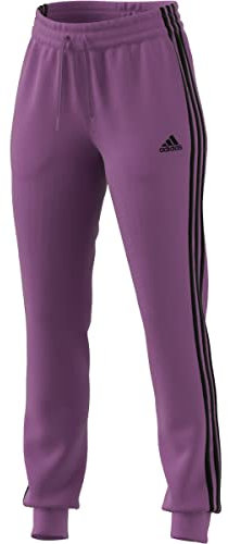 adidas Essentials Damen-Hose, Fleece, schmal zulaufend, Übergröße, Semi Pulse Lilac-Black, S