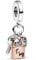 PANDORA Bicolor Schlüssel, Vorhängeschloss & Herz Dreifacher Charm-Anhänger aus Sterling-Silber und rosévergoldete Metalllegierung mit Cubic Zirkonia verziert, 782506C01