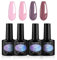 CLAVUZ Esmaltes Semipermanentes de Uñas en Gel, Purpurina Rosa Púrpura Esmaltes Semipermanentes para Uñas 4pcs, UV LED Kit Uñas Semipermanentes Pintauñas Semipermanentes Set