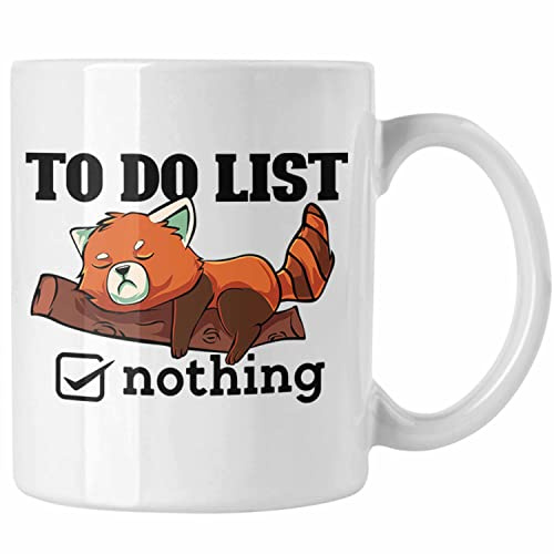 Trendation - Lustige Roter Panda Tasse Witziges Geschenk für Tierliebhaber (Weiß)