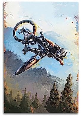JIYUN Extremsport-Poster Mountainbike, Freestyle Downhill, dekoratives Gemälde, Leinwand, Wandposter und Kunstdruck, modernes Familienschlafzimmer, Dekoration, Poster, 30 x 45 cm