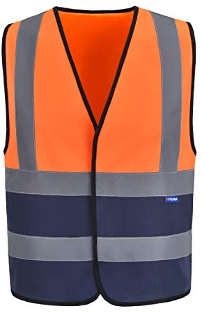 AYKRM Gilet De Signalisation Gilet De SéCurité RéFléChissant Haute Visibilité Gilet De Travail Orange