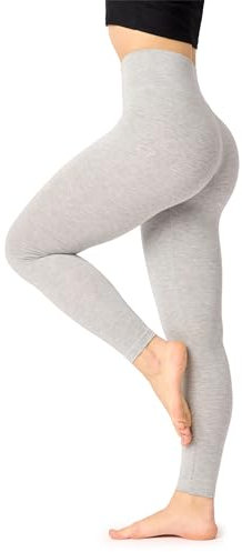 Bellivalini Damen Lange Leggings High Waist Slim aus Viskose für Sport Yoga Gym BLV50-292 (Melange, S)