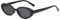 JCTAIFOO Retro Ovale Sonnenbrille für Herren Damen Kleine Runde 90er Jahre Vintage Schatten Mode Cat Eye Brille Schwarz/Grau