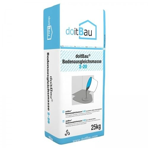 doitBau 48x Bodenausgleichsmasse 25kg 2-20mm Profi Nivelliermasse Bodenausgleich Nivellierestrich Bodenausgleichsmörtel - Rezeptur auf Zementbasis - hoch fließfähig - geeignet für Fußbodenheizung