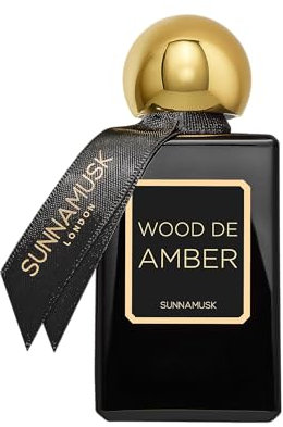 Sunnamusk London Wood De Amber Eau De Parfum, Unisex, Woody Fragrance, Perfume, Luxury Fragrance (50ml)