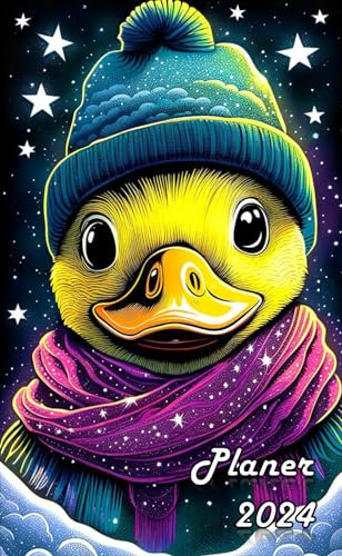 Taschenkalender 2024 Cartoon A6, Schöner mini Wochenkalender 2024 lustig, Kompakter Terminkalender für das ganze Jahr, Wochenkalender Fantasy, ... Comic für Kollegin, Mädchen, Jungs, Familie