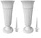 CWOQOCW Lot de 2 vases funéraires en résine PP à pointes pour cimetières et tombes (blanc)