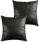 MUKA Kunstleder Kissenbezüge 2er Set Schwarze Kissenbezüge 45x45 cm Kissenhülle für Sofabetten Couch