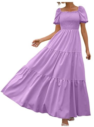WVONIF Robe de Plage Femme Cocktail Mariage Blanche Mini Légère Fluide Été Asymétrique à Volants Réglable Bretelles Spaghetti Col en V Dentelle Musulmane (Violet, XXL)